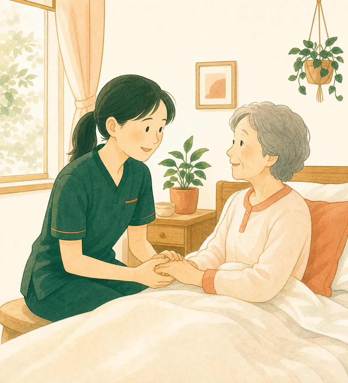 ご自宅で利用者に寄り添う訪問看護師