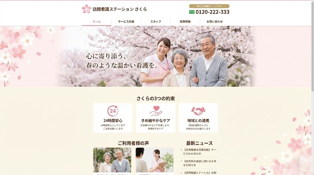 訪問看護HP制作例